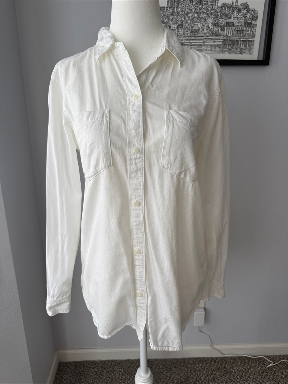Madewell White Collar Button-Down Shirt